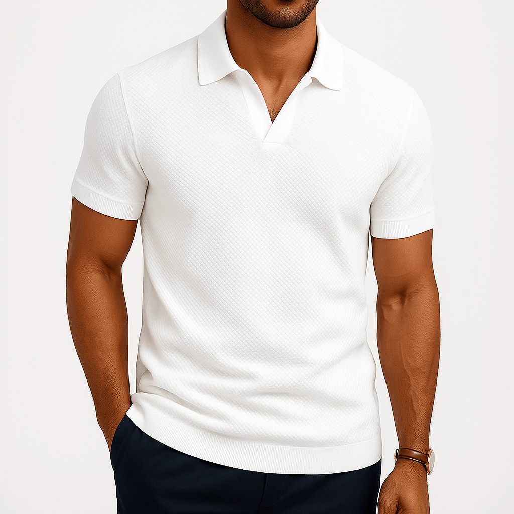 MARMIRI | Textured Short Sleeve Polo Shirt