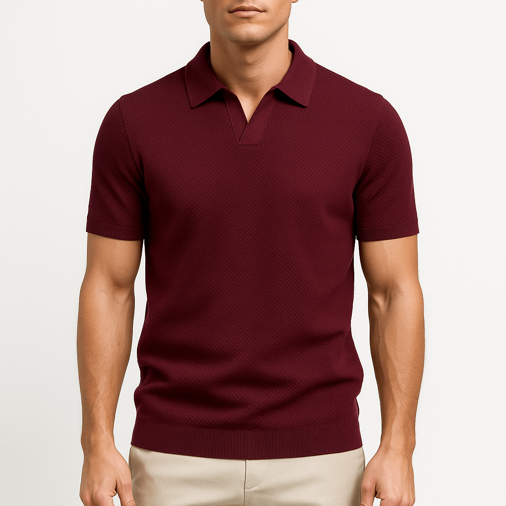 MARMIRI | Textured Short Sleeve Polo Shirt