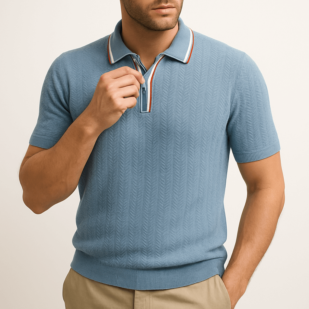 MARMIRI | Waffle Knit Polo Shirt