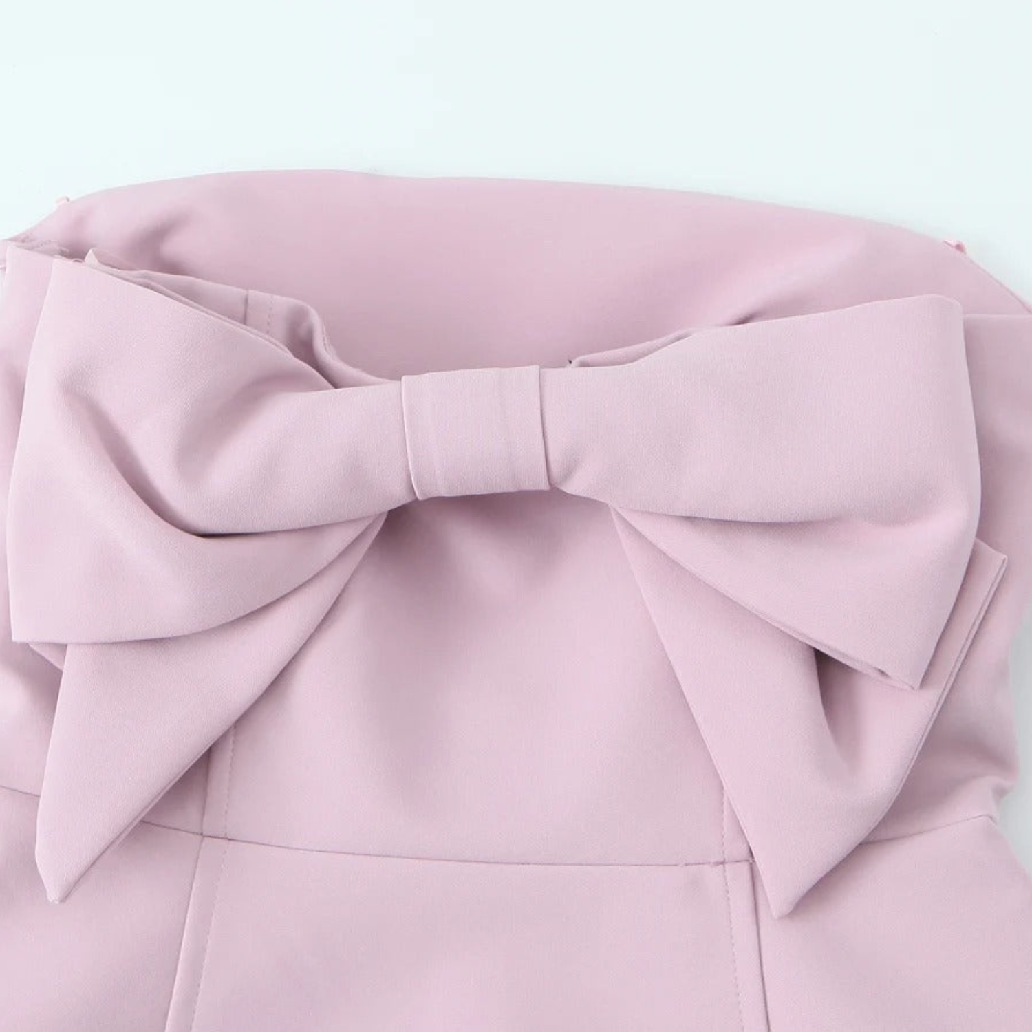 Jaslyn | Strapless Pink Mini Dress with Bow Detail