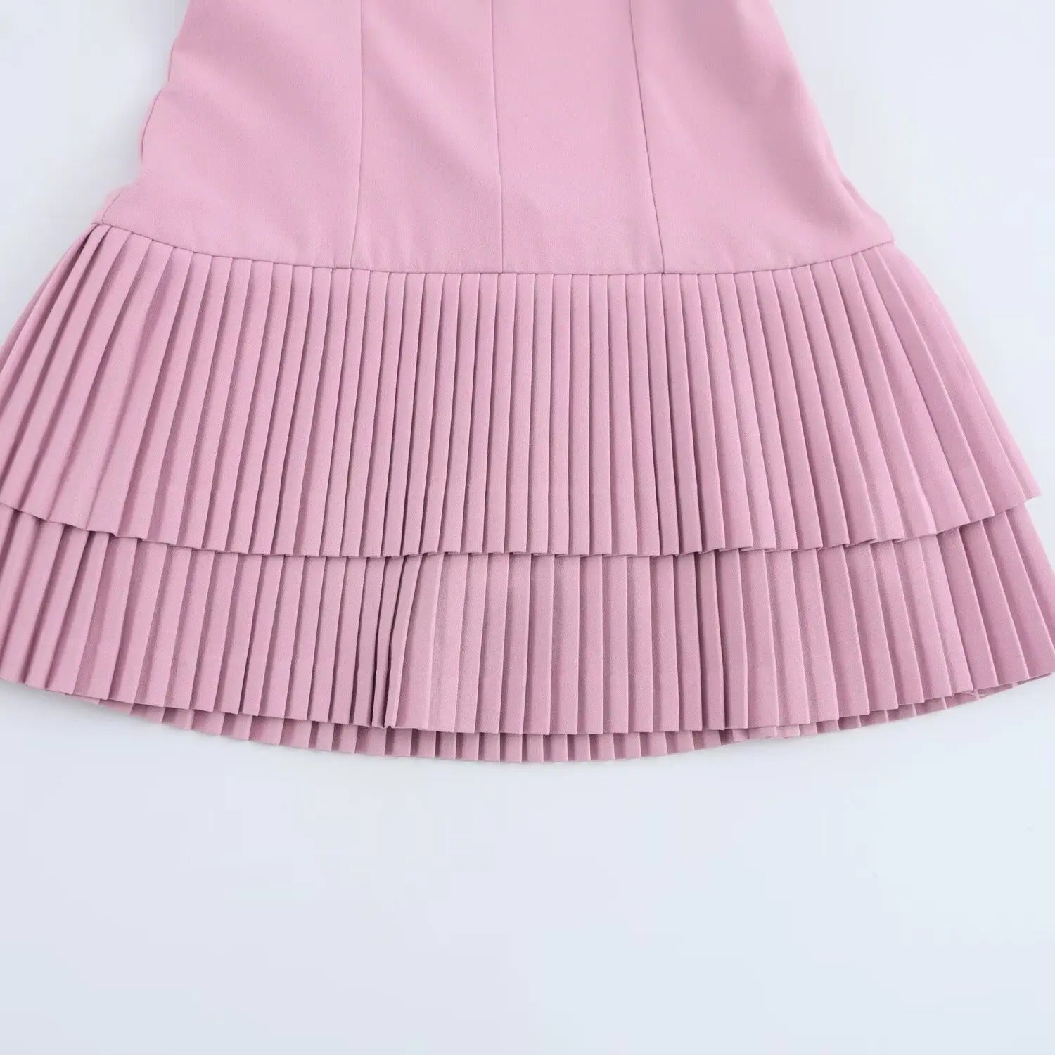 Paulie | Sleeveless Mini Dress with Square Neckline and Pleated Design