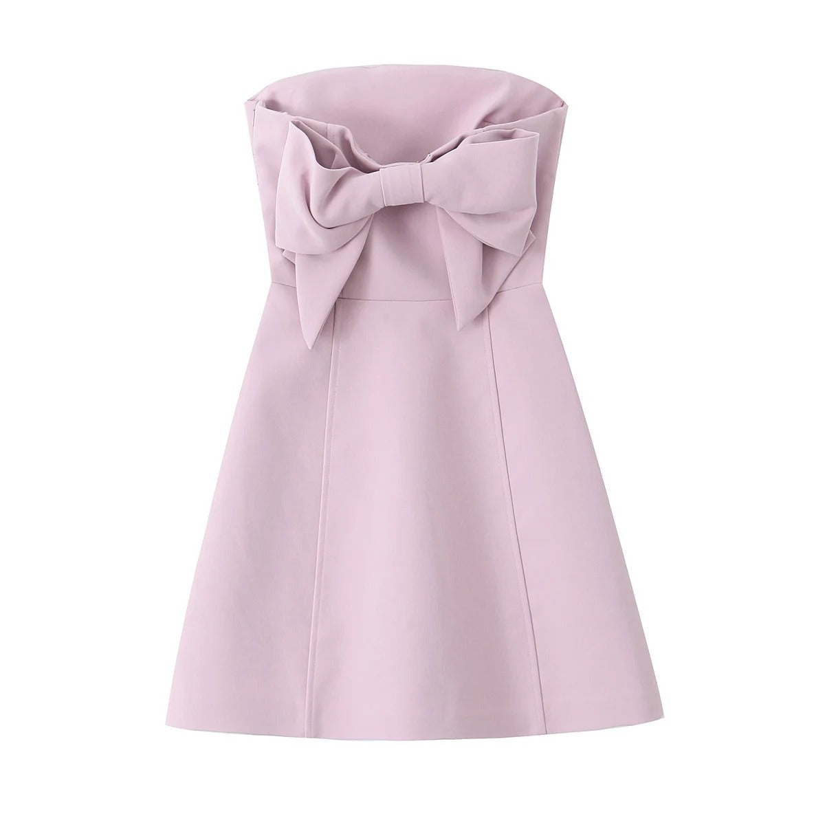 Jaslyn | Strapless Pink Mini Dress with Bow Detail