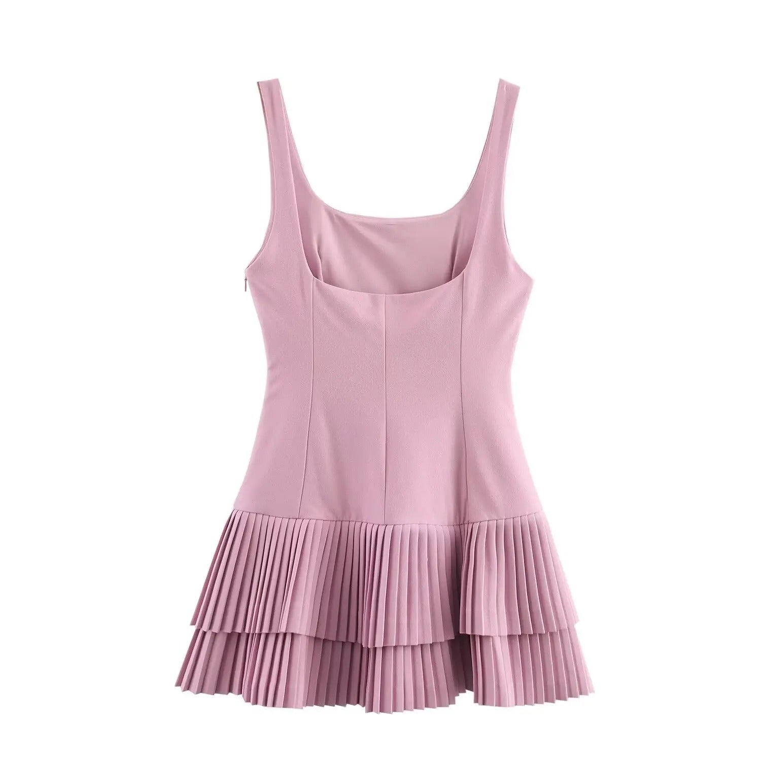 Paulie | Sleeveless Mini Dress with Square Neckline and Pleated Design