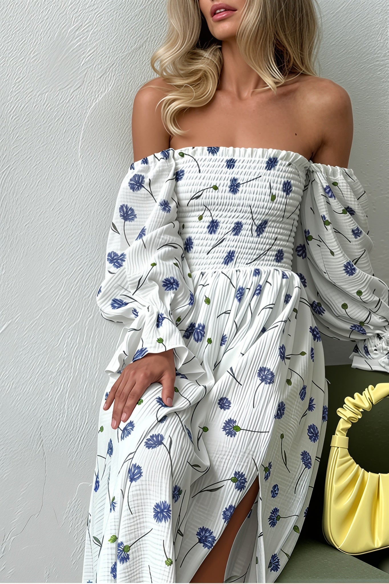 Cutenew | Women's Floral Ruffle Summer Dress | Midi